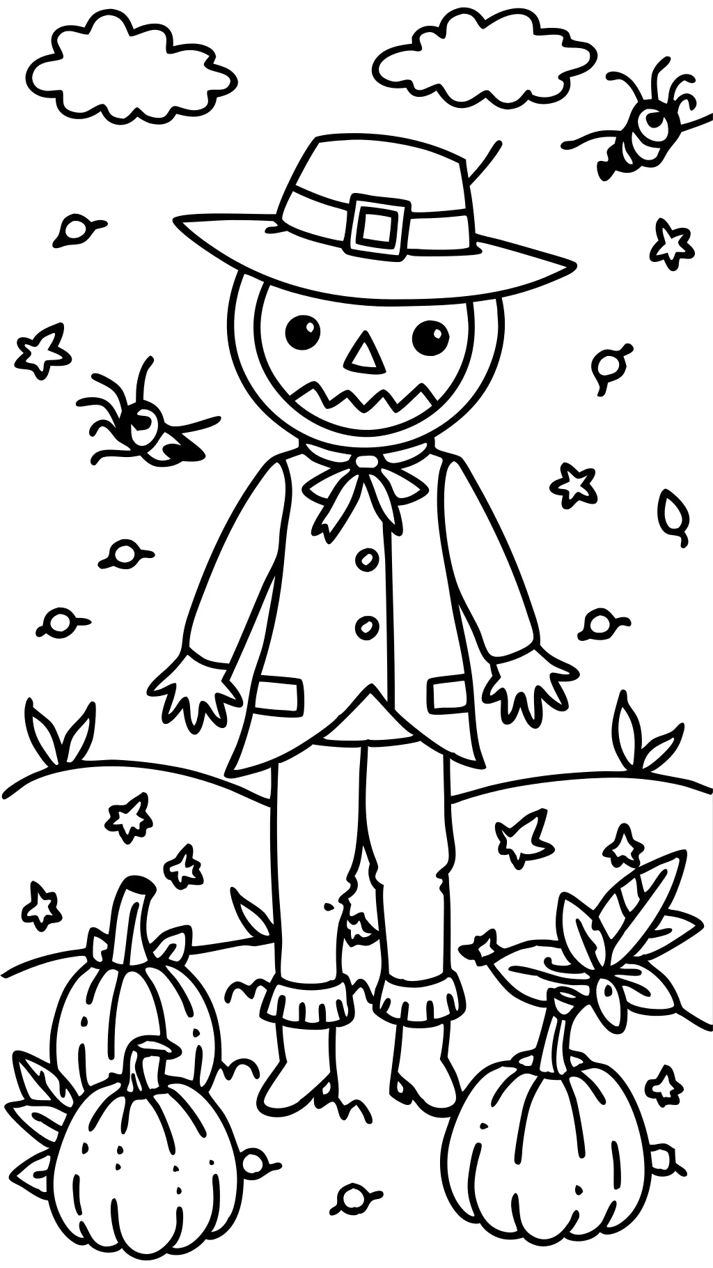 coloring pages scarecrow